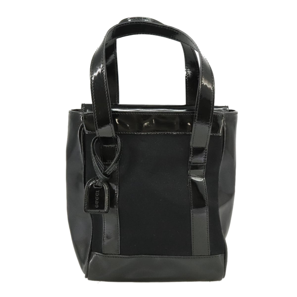 GUCCI Hand Bag Enamel Black Auth ti2465 - Picture 13 of 16